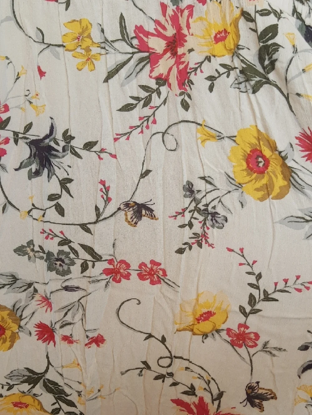 Old Navy Cream Maxi Dress with Yellow and Red Floral Print - Picture 5 of 5